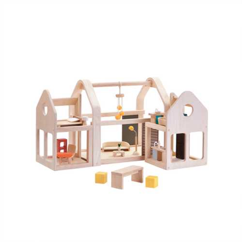 Slide N Go Wooden Dollhouse with Furniture