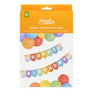 Bright Happy Birthday Decoration Pack, 32 Pieces