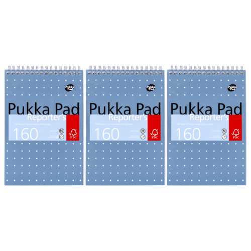 Metallic Reporter Pads, Blue, 3 Pack