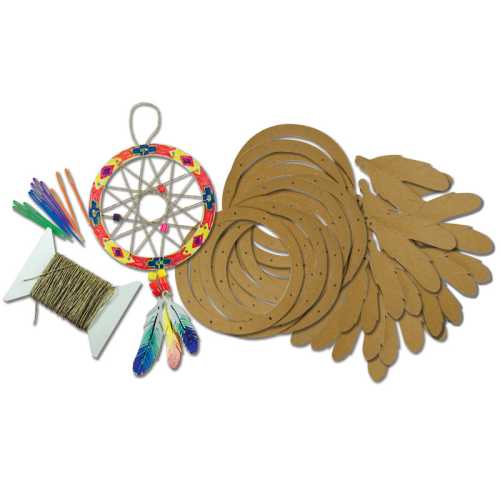 Dream Catcher Craft Set, Cardboard Hoops with Stringing Supplies