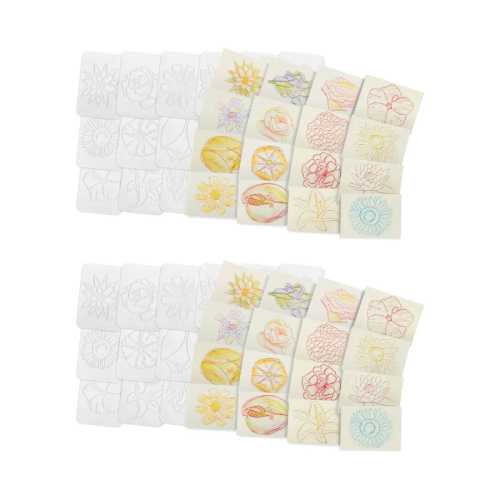 Flowers Rubbing Plates, 16 Per Pack, 2 Packs