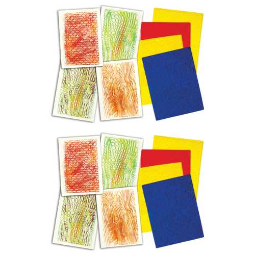 Texture Rubbing Plates, 4 Per Pack, 2 Packs