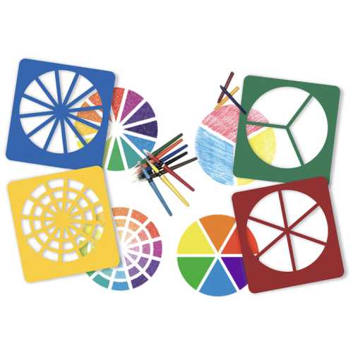 Color Wheel Stencils, 4 Pack