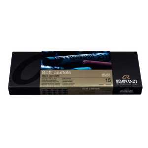 Soft Pastel Cardboard Box Set, Dark Shade Selection, 15 Full Sticks