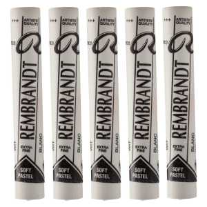 Soft Pastel Single Color Set, White (100.5), 5 Full Sticks