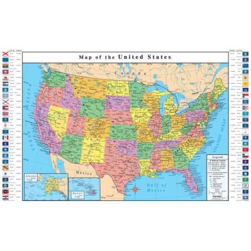 USA Map with Flags, 49