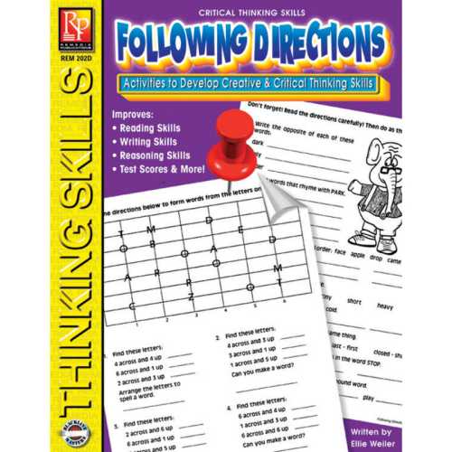 Critical Thinking Skills, Following Directions Activity Book