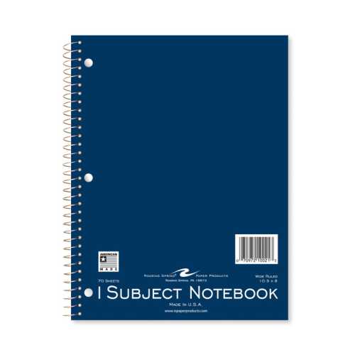 Spiral Notebook, 1-Subject, 70 Pages