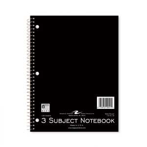 Spiral Notebook, 3-Subject, 120 pages