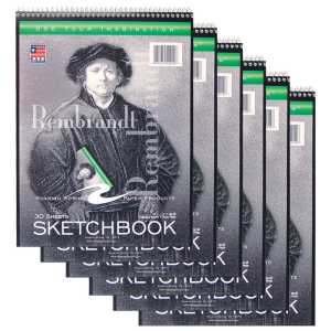 Sketchbook, 9" x 12", 30 Sheets, Pack of 6