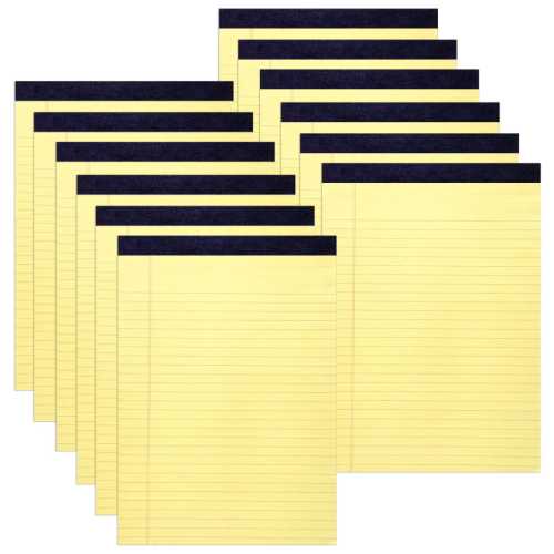 Legal Pad, Standard, Canary, Pack of 12