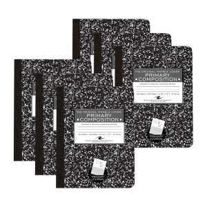 Marble Composition Book, Picture Story Ruled, Pack of 6