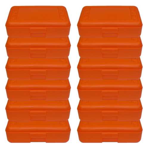 Pencil Box, Orange, Pack of 12