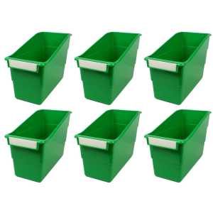 Tattle&reg; Shelf File, Green, Pack of 6
