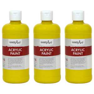Acrylic Paint 16 oz, Chrome Yellow, Pack of 3