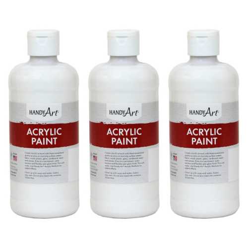 Acrylic Paint 16 oz, Titan White, Pack of 3