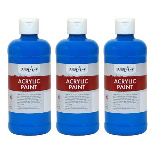 Acrylic Paint 16 oz, Cobalt Blue, Pack of 3