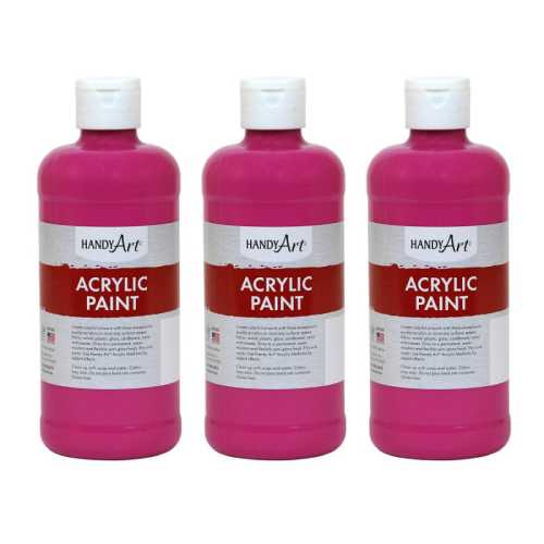 Acrylic Paint 16 oz, Magenta, Pack of 3