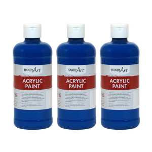Acrylic Paint 16 oz, Ultra Blue, Pack of 3