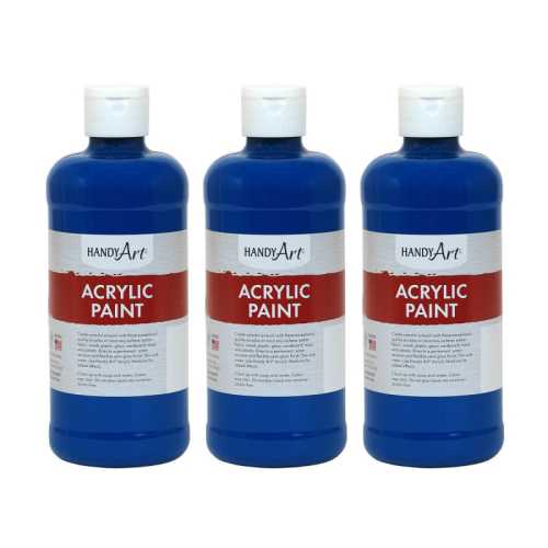 Acrylic Paint 16 oz, Ultra Blue, Pack of 3