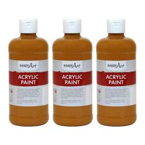 Acrylic Paint 16 oz, Raw Sienna, Pack of 3