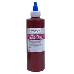 Washable Glitter Glue, 8 oz., Red