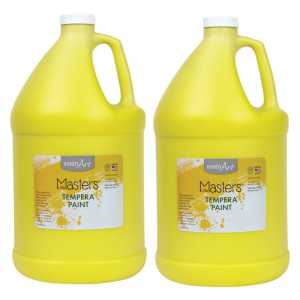 Little Masters&reg; Tempera Paint, Yellow, Gallon, Pack of 2