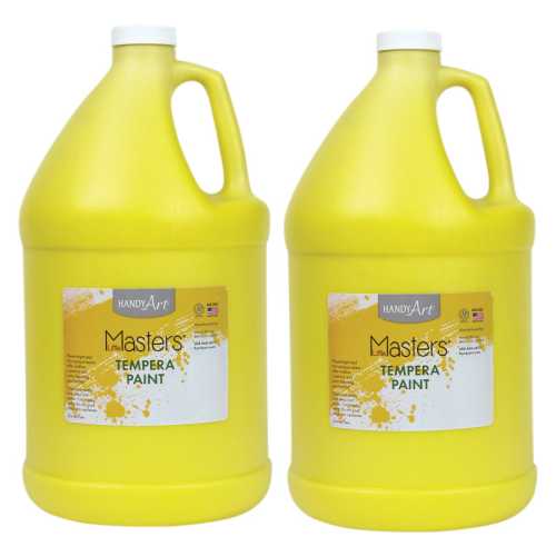 Little Masters&reg; Tempera Paint, Yellow, Gallon, Pack of 2