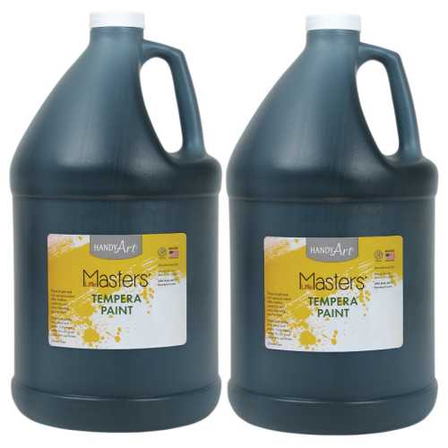 Little Masters&reg; Tempera Paint, Black, Gallon, Pack of 2