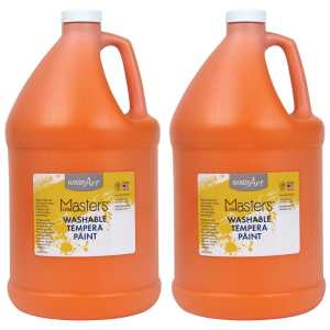Little Masters&reg; Washable Tempera Paint, Orange, Gallon, Pack of 2