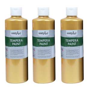 Metallic Tempera Paint, 16 oz., Gold, Pack of 3