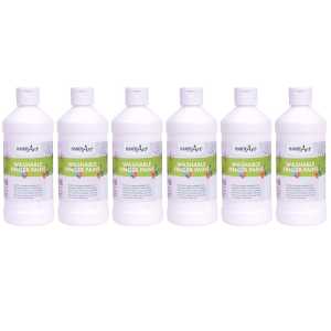 Washable Finger Paint, White, 16 oz, Pack of 6