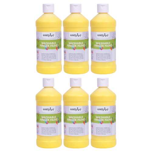 Washable Finger Paint, Yellow, 16 oz., Pack of 6