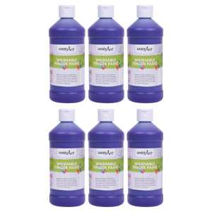 Washable Finger Paint, Violet, 16 oz., Pack of 6