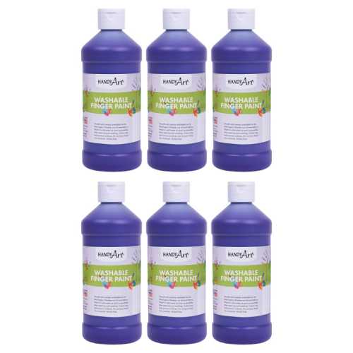 Washable Finger Paint, Violet, 16 oz., Pack of 6