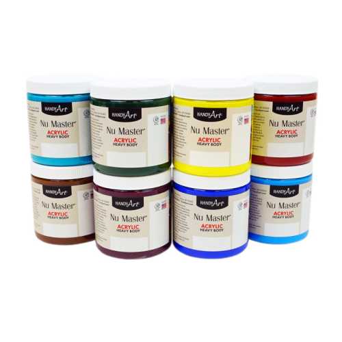 Nu Master Heavy Body Acrylic, Secondary Colors, 8 oz, Set of 8
