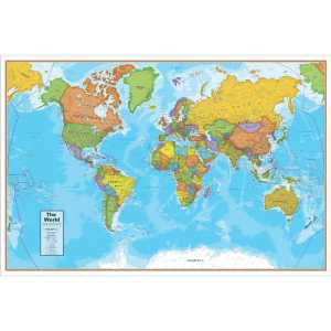 Blue Ocean World 24" x 36" Laminated Wall Map