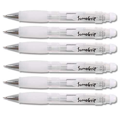 Sumo-Grip 0.5mm Pencil - Clear, Pack of 6