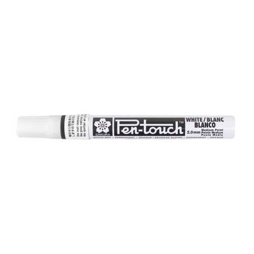 Pen-Touch Markers, 2.0mm Medium, White
