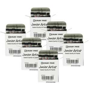 Cray-Pas Junior Artist Oil Pastels, Black, 12 Per Pack, 6 Packs