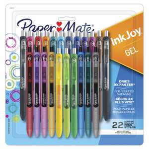 InkJoy Gel Retractable Pens, 0.7 mm, Assorted Gem Colors, 22 Count