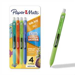 InkJoy Gel Retractable Pens, 0.7 mm, Tropical Vacation Colors, 4 Count