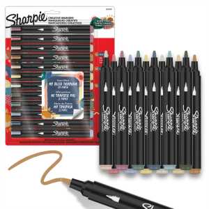 Creative Acrylic Markers, Bullet Tip, Warm Tone Colors, 12 Count