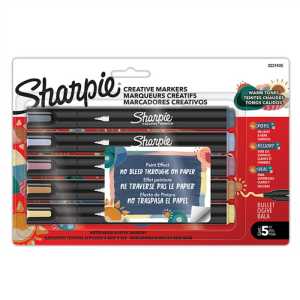 Creative Acrylic Markers, Bullet Tip, Warm Tone Colors, 5 Count