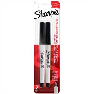 Ultra Fine Point Permanent Markers, Black, 2 Count
