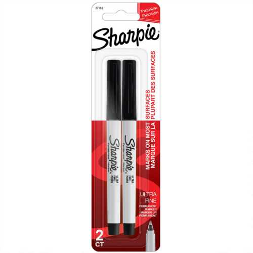 Ultra Fine Point Permanent Markers, Black, 2 Count