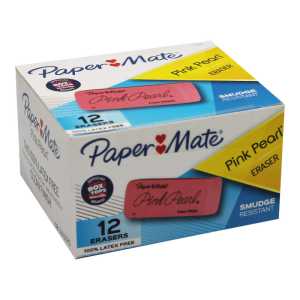 Pink Pearl&reg; Eraser, Large, Box of 12