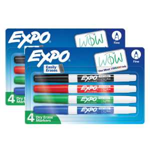 (2 ST) DRY ERASE MARKERS ASST 4CT