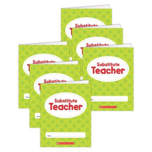Substitute Teacher Folder, Pack of 6