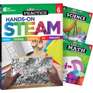 180 Days STEAM, Science, & Math Grade 6: 3-Book Set